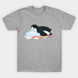 Cute penguin falls asleep after partying T-Shirt